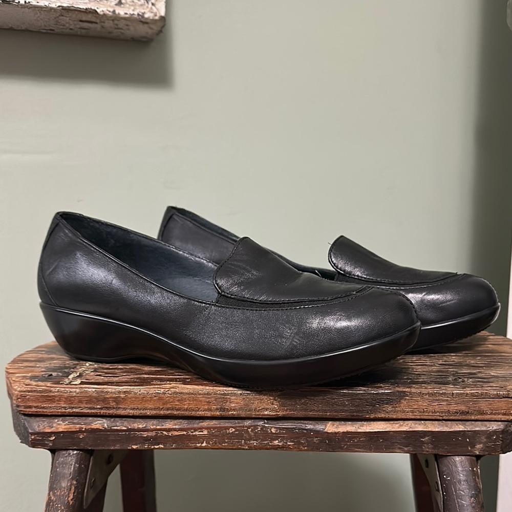 Dansko Debra Black Nappa Leather Slip-On Loafers